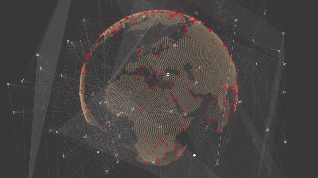 íconos del concepto de globo energético industrial cg