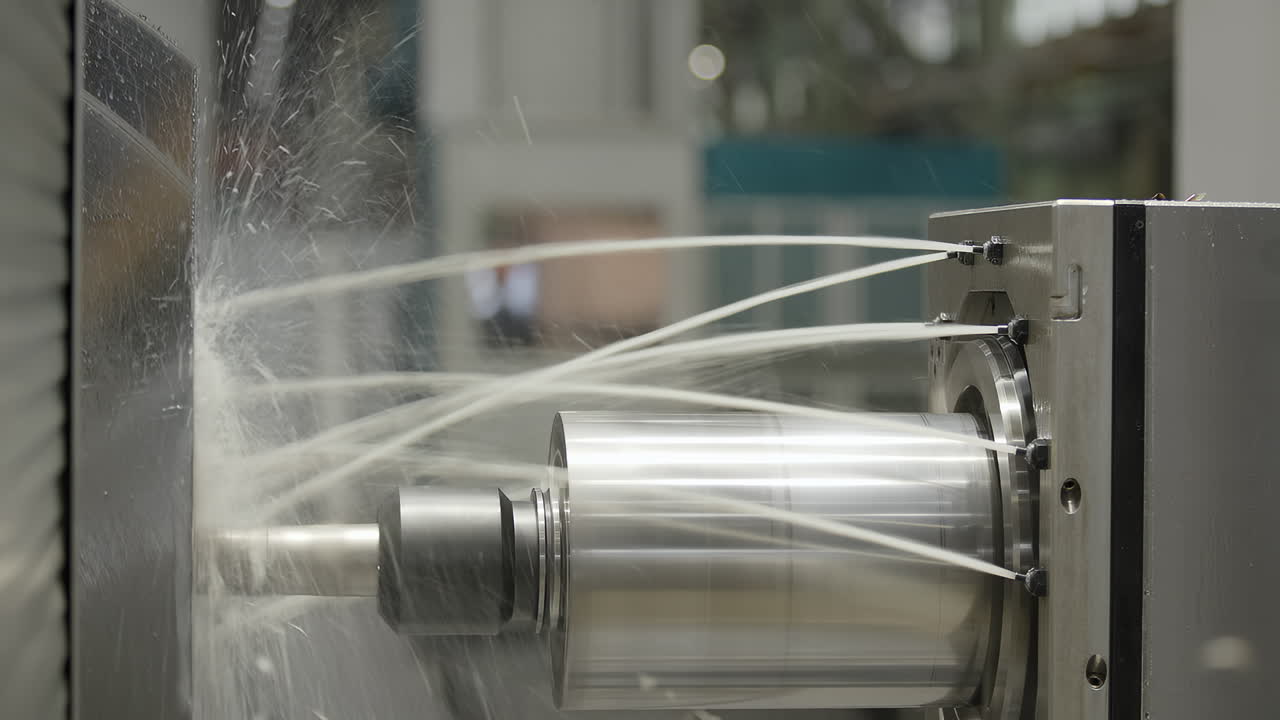 물 냉각과 함께 cnc 가공 과정