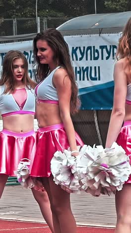 performance of beautiful young girls of cheerleader