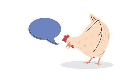 hen animal farm with speech bubble