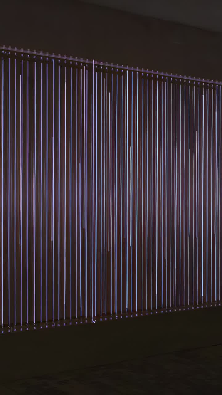 Vertical video: Flickering backlight causing vertical blinds shimmering in room showing small clips