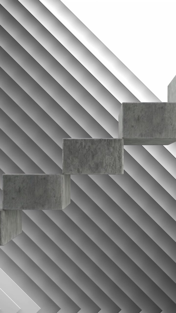 Animation of stairs over moving grey linear surface