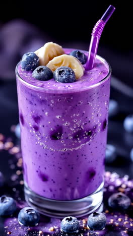 disfruta de un delicioso y refrescante batido de frambuesa y plátano servido en un vaso