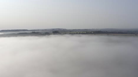 drone shot rising above oxfordshire skyline 02