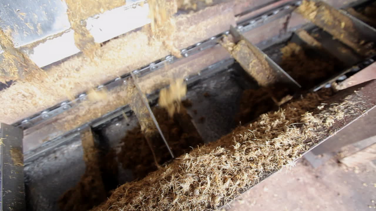 말레이시아의 거대한 공장에서 팜유를 생산하고 생산하는 생산 기계