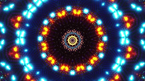 colorful animation design with blue center. kaleidoscope vj loop