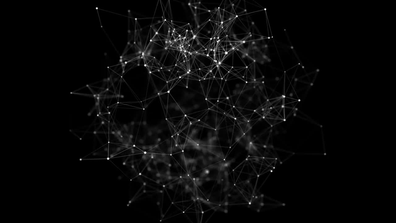 Sphere made up of points and lines. Network connection structure. Big data visualization. 3D rendering.