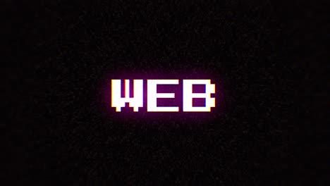 intentional digital artifact injection fx animation, decoding a noisy scambled 8-bit text: web