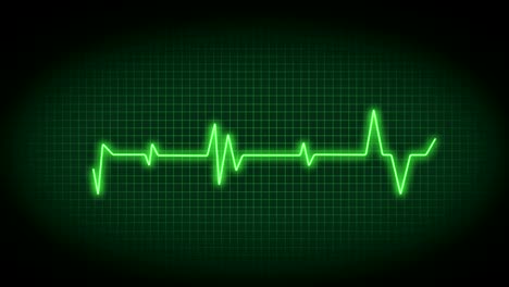 abstract animation of an electrocardiogram in green neon led light