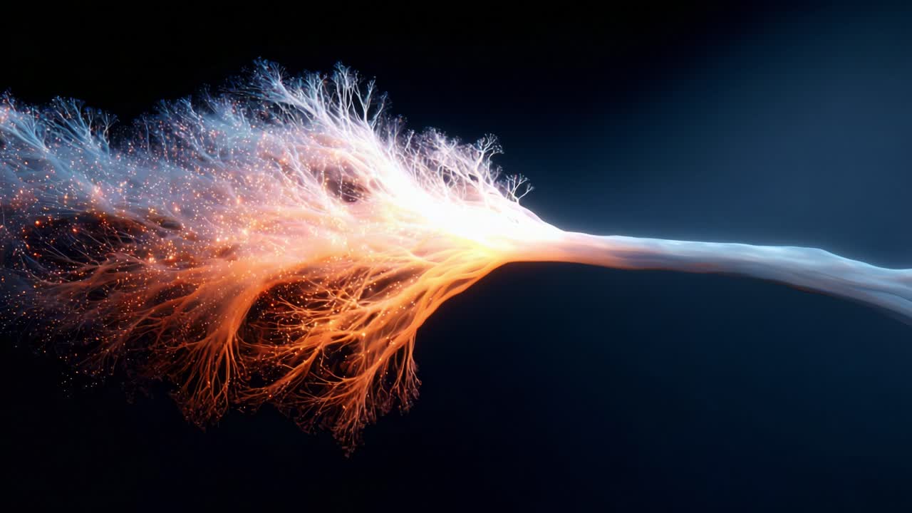 A mesmerizing visual of a dynamic energy flow, showcasing intricate patterns of vibrant colors and textures emerging from a central source, symbolizing creativity and transformation