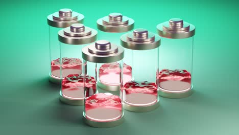 batteries charging and discharging. 3d animation loop