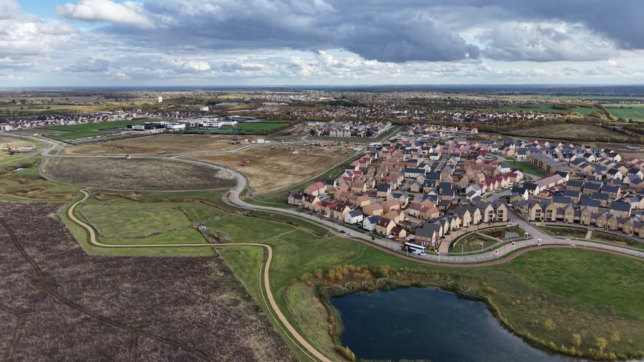 West Cambourne new development Cambridgeshire UK drone,aerial