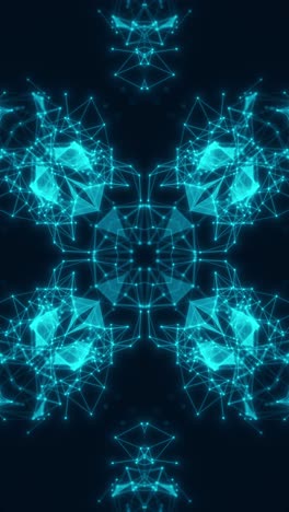 vj loop blue neon kaleidoscope. vertical looped video