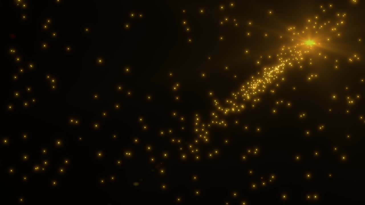 새해와 크리스마스 2021 축제 배경: 렌즈 플레어와 함께 빛나는 금 입자, 보케와 함께 반이는 반이는 입자