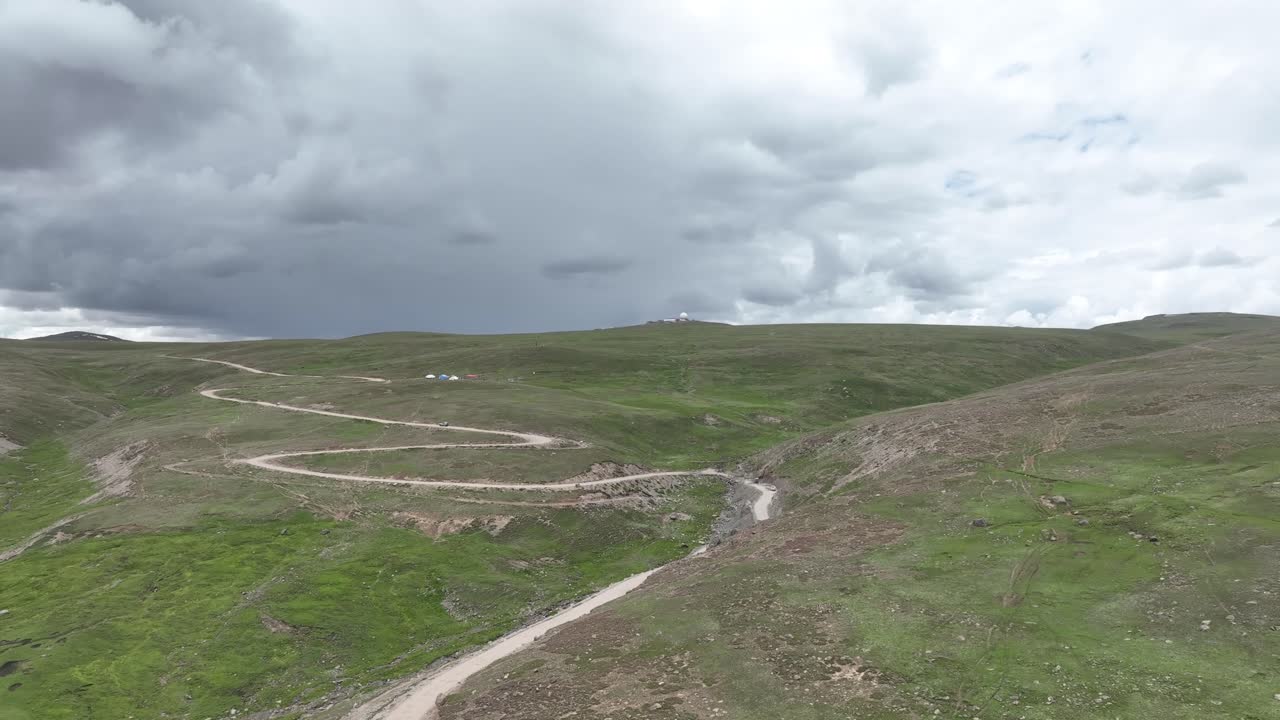Deosai Skardu's Rugged Terrain, Pakistan. Aerial wide view