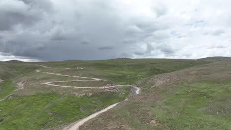 deosai skardu's rugged terrain, pakistan. aerial wide view