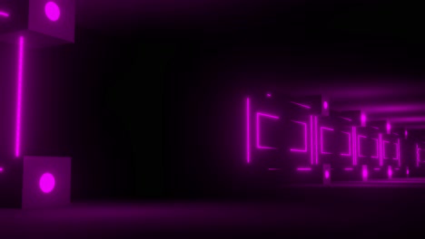 neon pink tunnel with glowing cubes