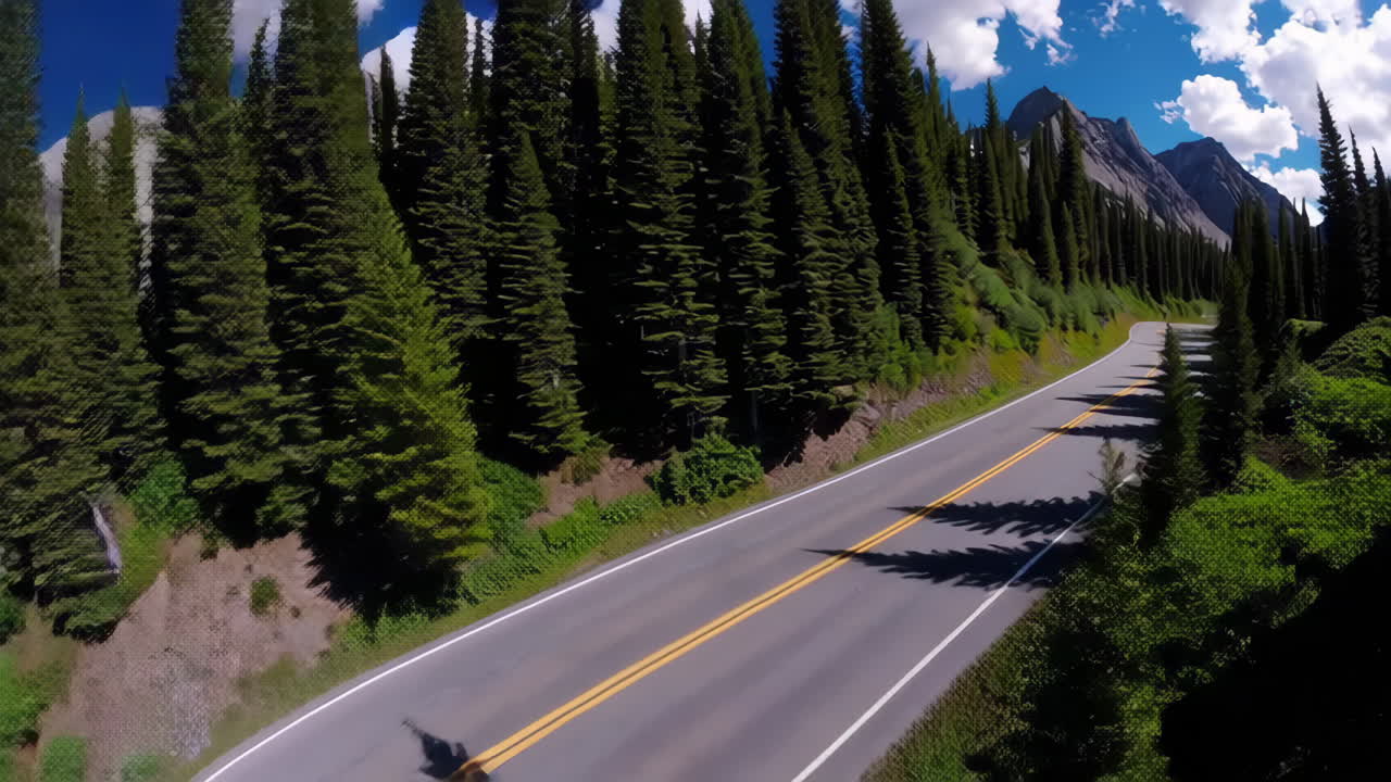 Mountain Road Through a Lush Forest