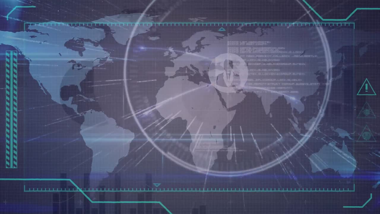 анимация сети соединений по карте мира