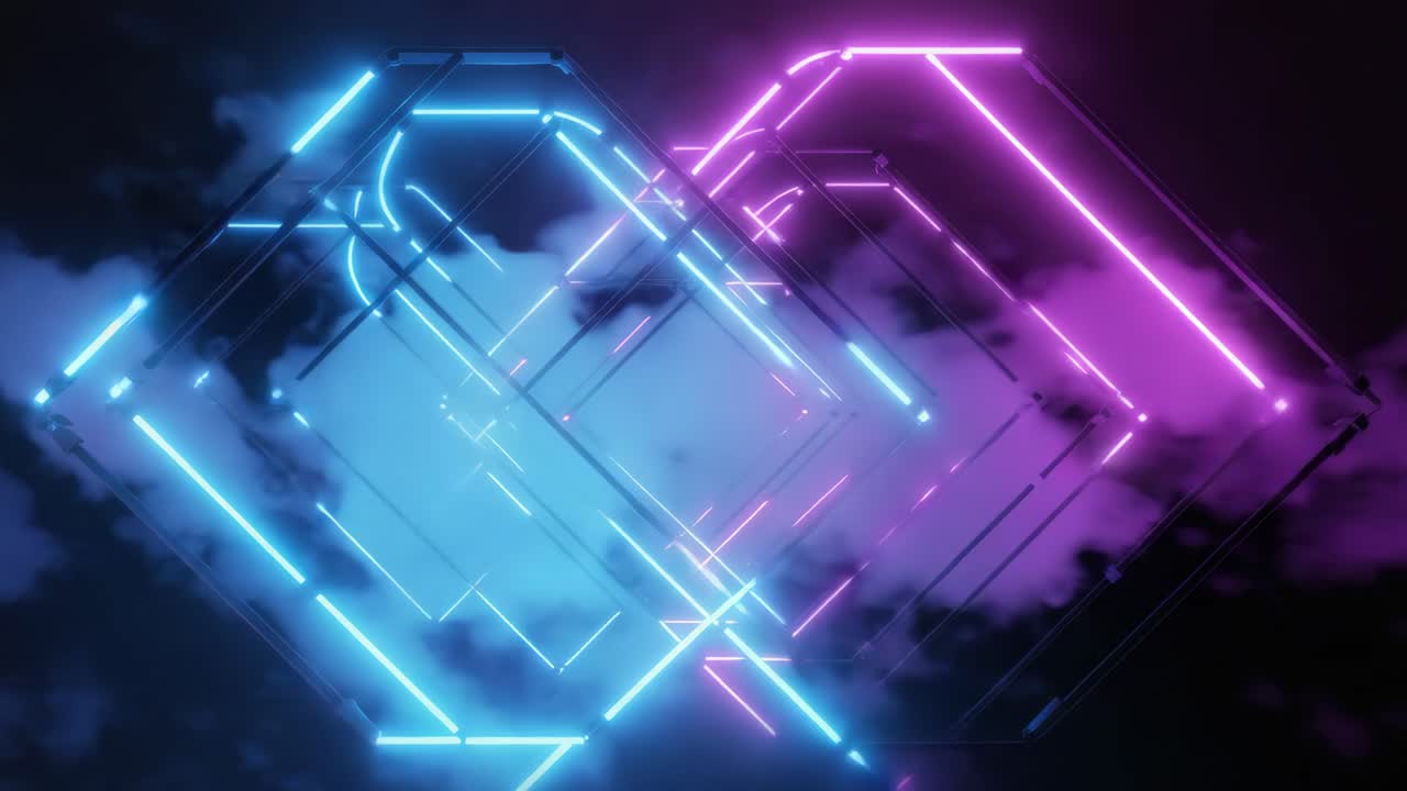 Abstract neon lights tunnel