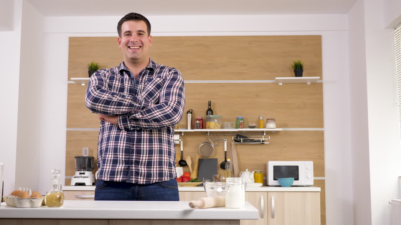 Man in kitchen portrait