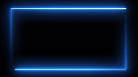 blue color neon frame edge with alpha channel background.4k lighting frame rendering