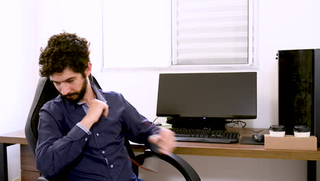 handsome latin man facing anxiety and worried at office