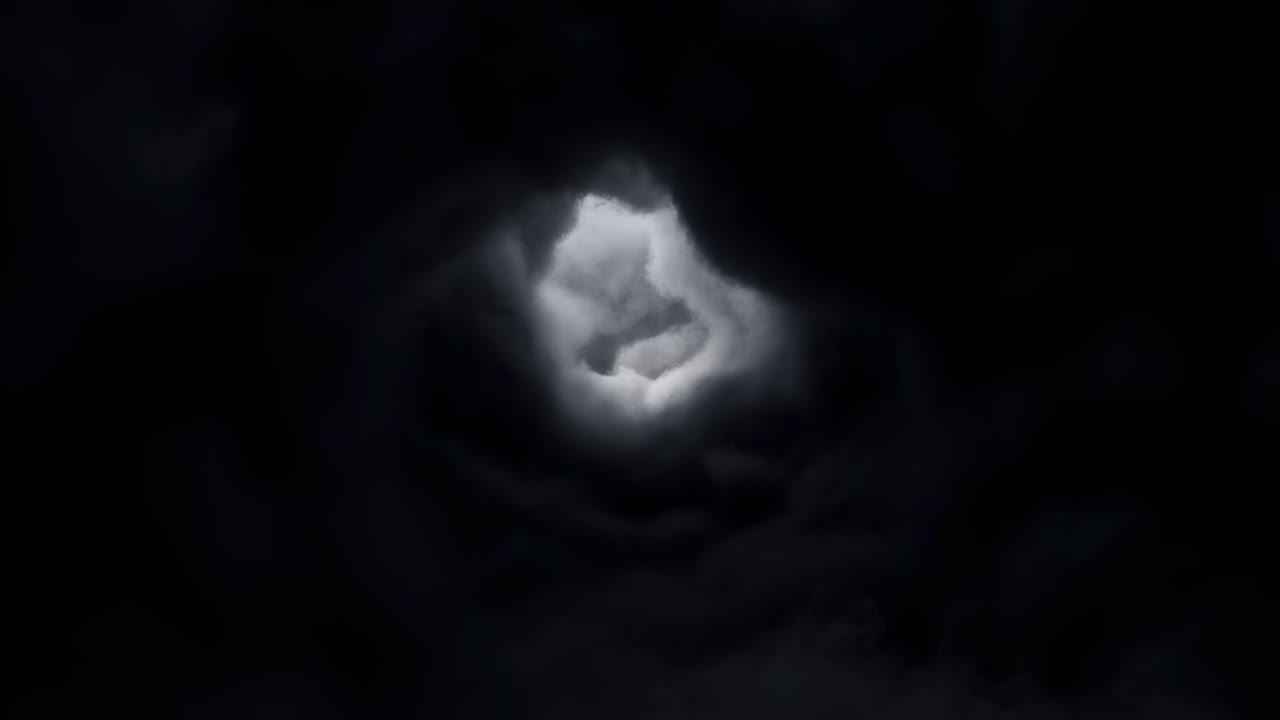 Flying Through a Dark Swirling Cloud Vortex