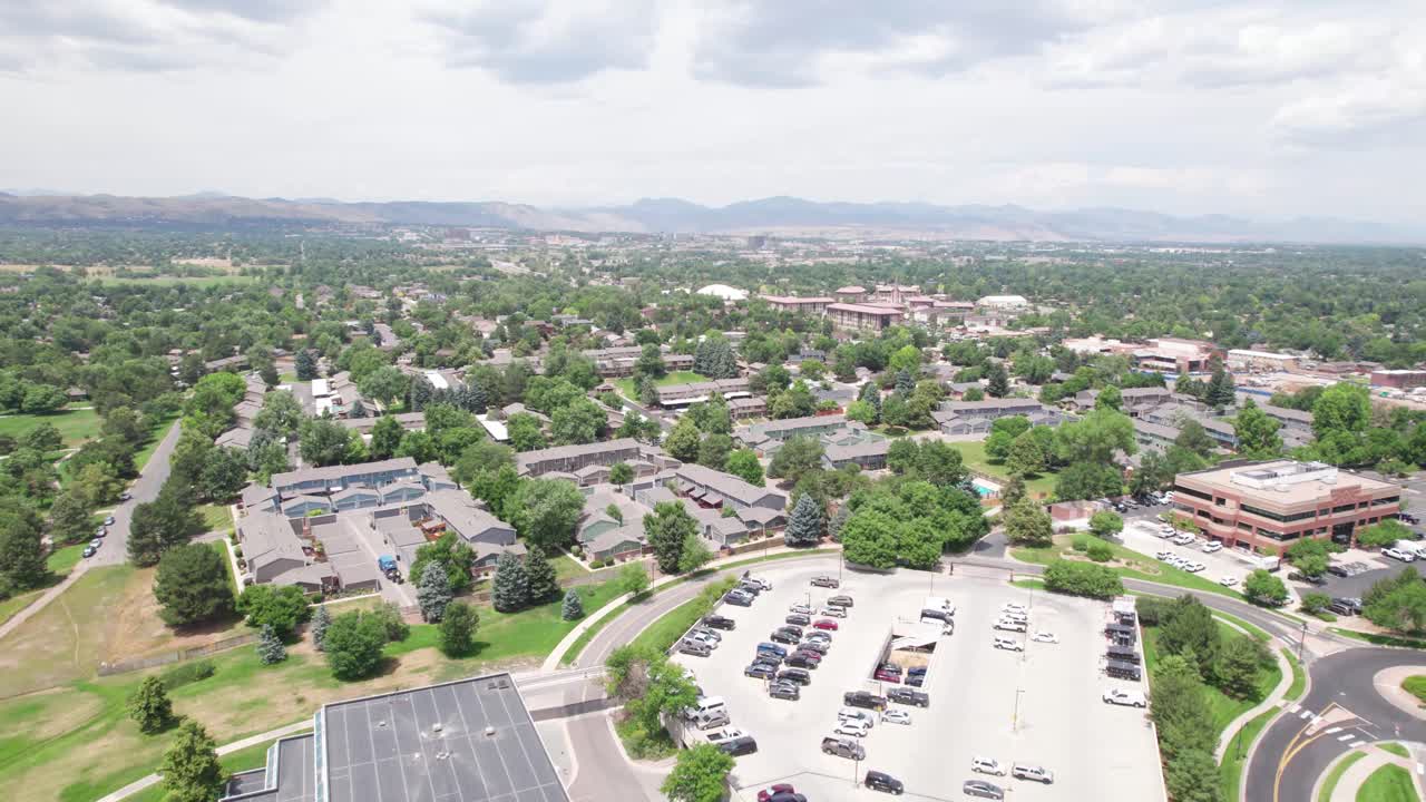 This is an aerial video flying over Lakewood, Colorado