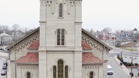 Temple-of-Restoration,-Pawtucket-RI-reveal-of-carillon-in-church-tower