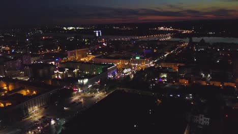 city at night aerial view