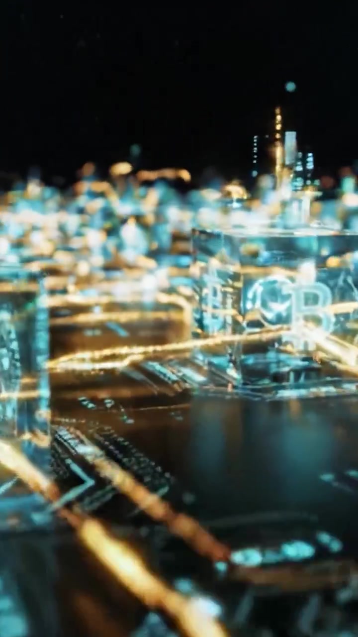 A Glowing Transformation: From a Sparkling Light to a Luminous Circuit Board Representation of Digital Currency, Showcasing the Interplay of Technology and Innovation
