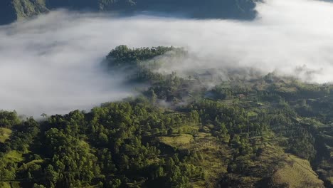 Toma-Aérea-De-Un-Valle-En-La-Niebla