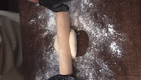 a baker preparing bread and kneading it