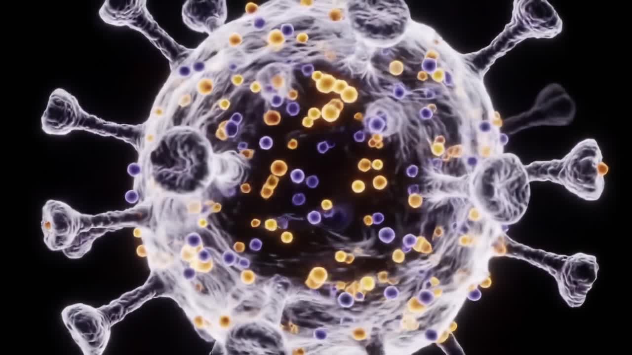 A Dynamic Perspective on Viral Structure: Exploring the Intricate Details of a Virus, Capturing Its Unique Composition and Surface Features in Stunning Clarity