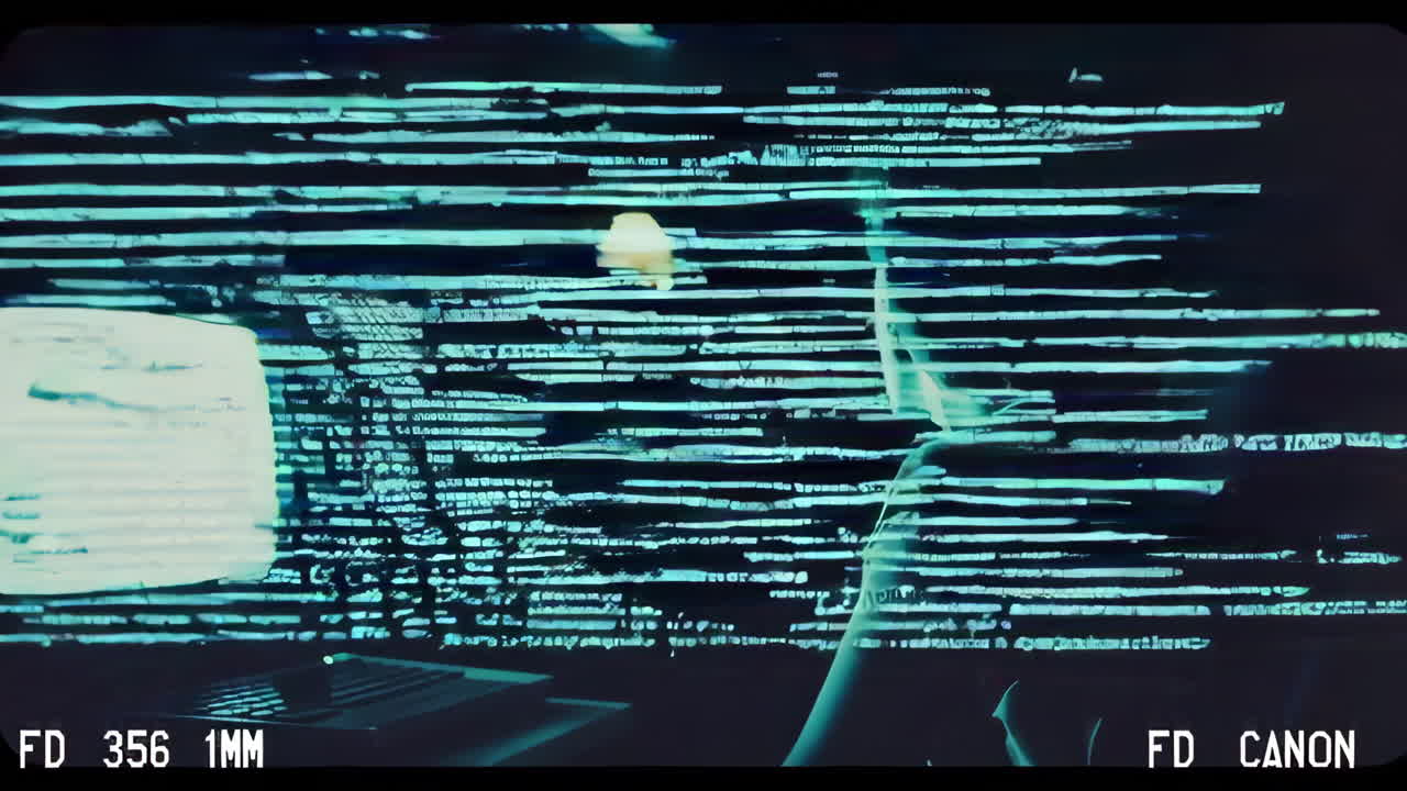 Retro-styled image of someone working on a computer at night