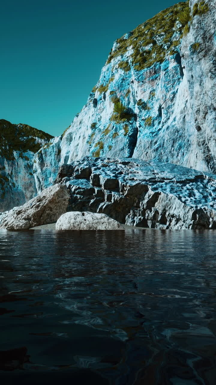 Vista mozzafiato di una costa rocciosa con oceano e cielo