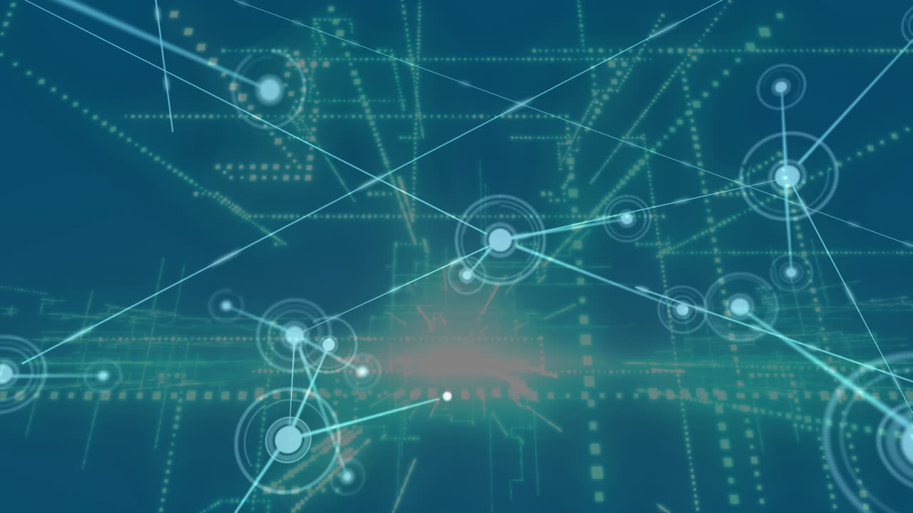 빛나는 선을 통해 연결 네트워크의 애니메이션