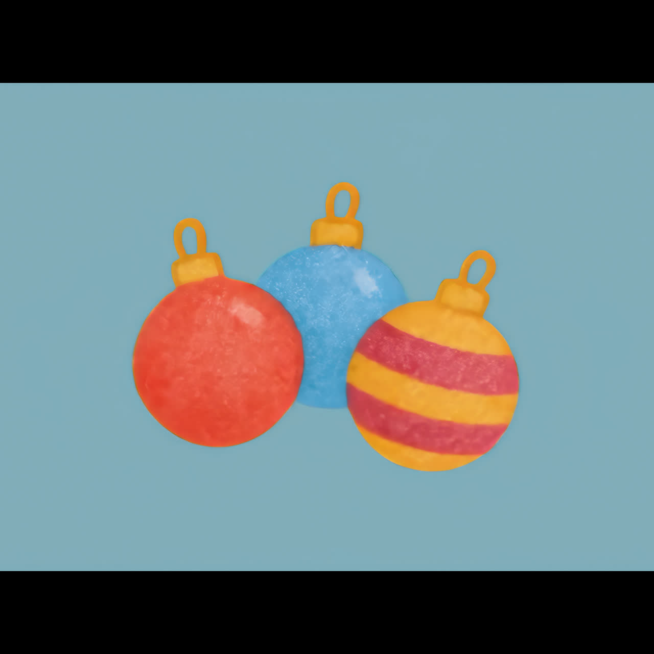 Colorful festive holiday ornaments animation isolated asset, transparent 4K video, alpha channel