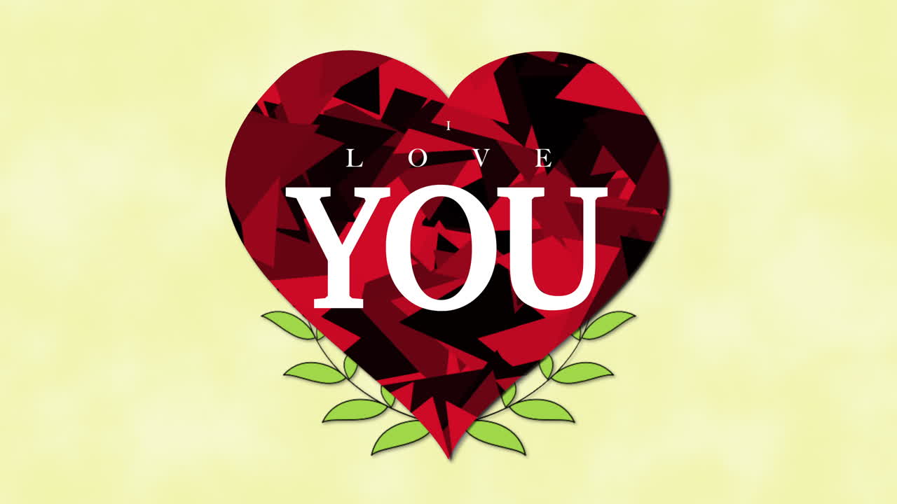 큰 붉은 마음과 꽃으로 당신을 사랑해요