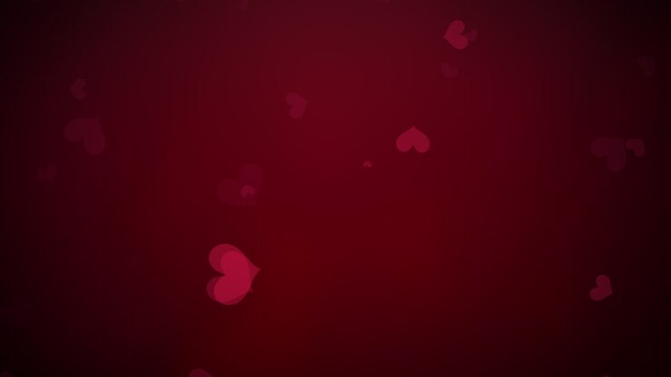 animação closeup movimento pequenos corações românticos no fundo brilhante vermelho do dia dos namorados