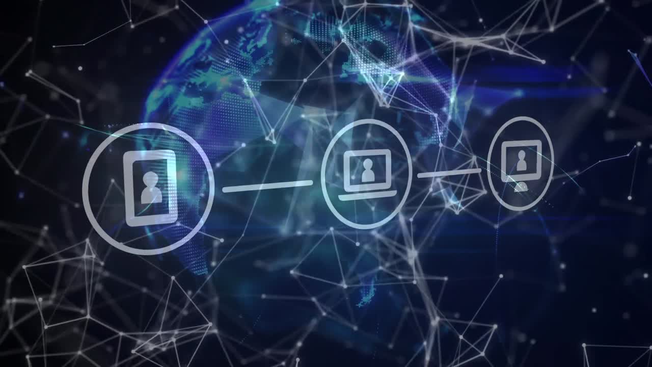 globo terrestre 3d con conexión a su alrededor