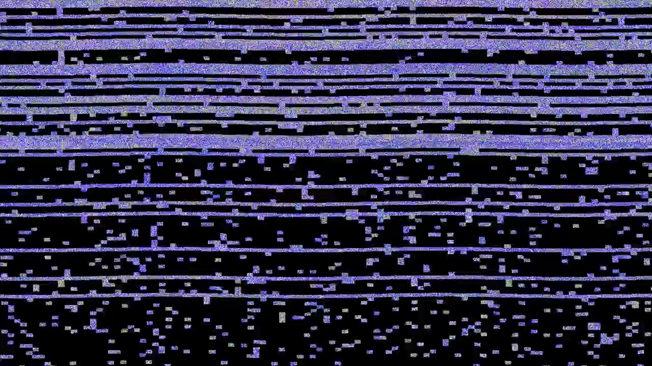 Digital Glitch Effect with Purple Horizontal Lines and Noise