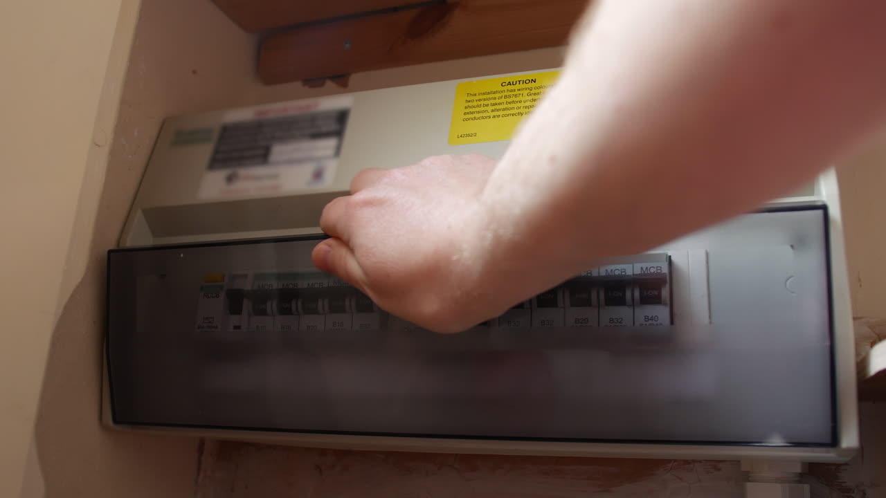 un fusible disparado en una caja de fusibles del disyuntor se vuelve a encender y se reinicia