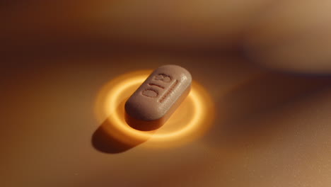 close-up of a pill