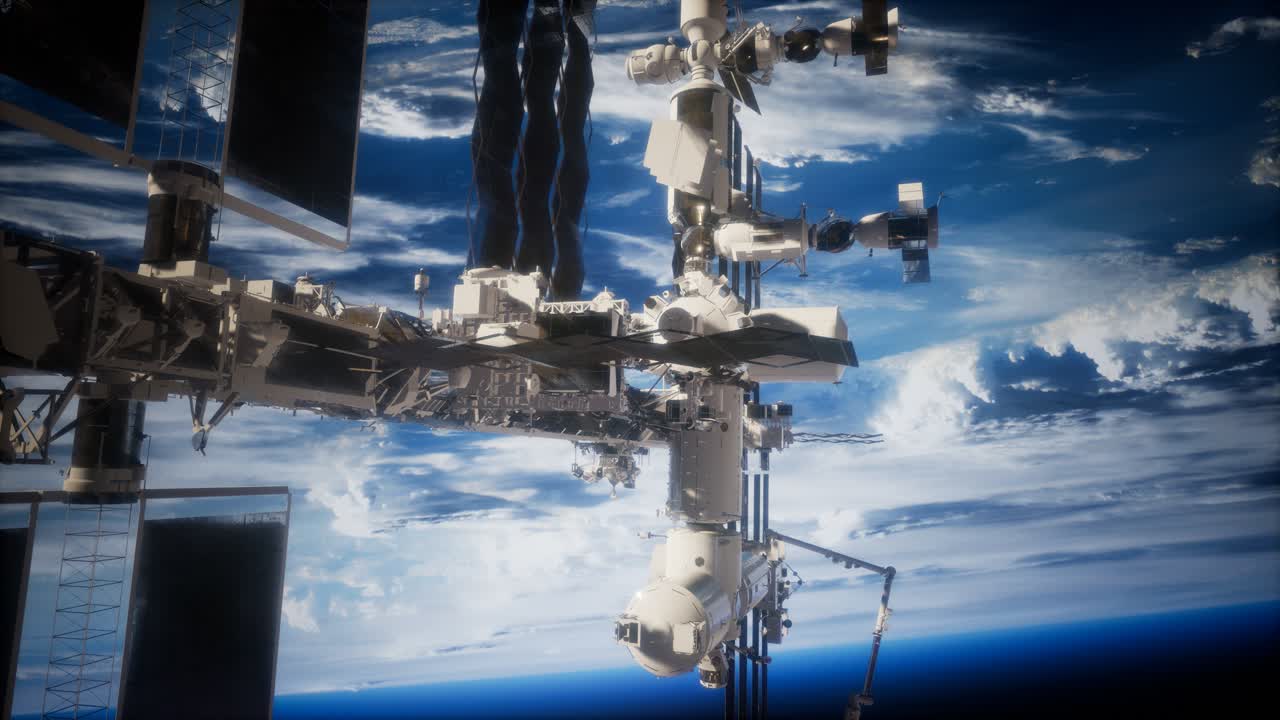 la tierra y la estación espacial iss