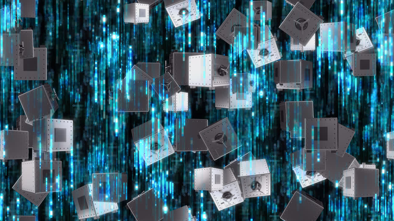 사이버 보안 금융 루프 타일 배경 회전