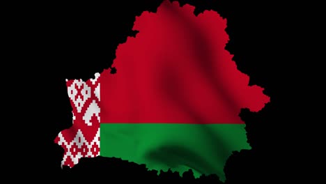 belarus waving flag map with alpha channel and seamless loop