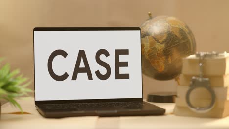 case displayed in legal laptop screen