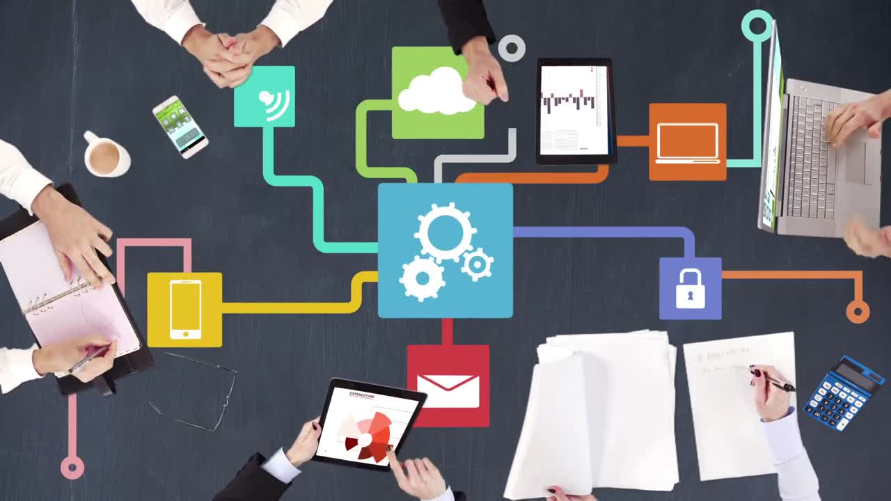 gente de negocios manos trabajando